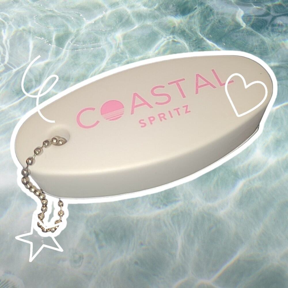 Coastal‎ Spritz Wine In A Can Promotional Floating Boat Keychain Foam White Pink